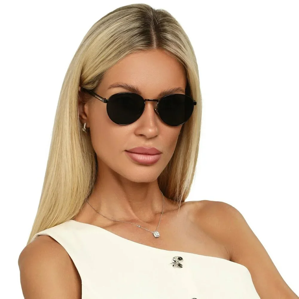 Prada PRB51S Polarized Sunglasses – Black Round Frame | Model 1AB5Z1